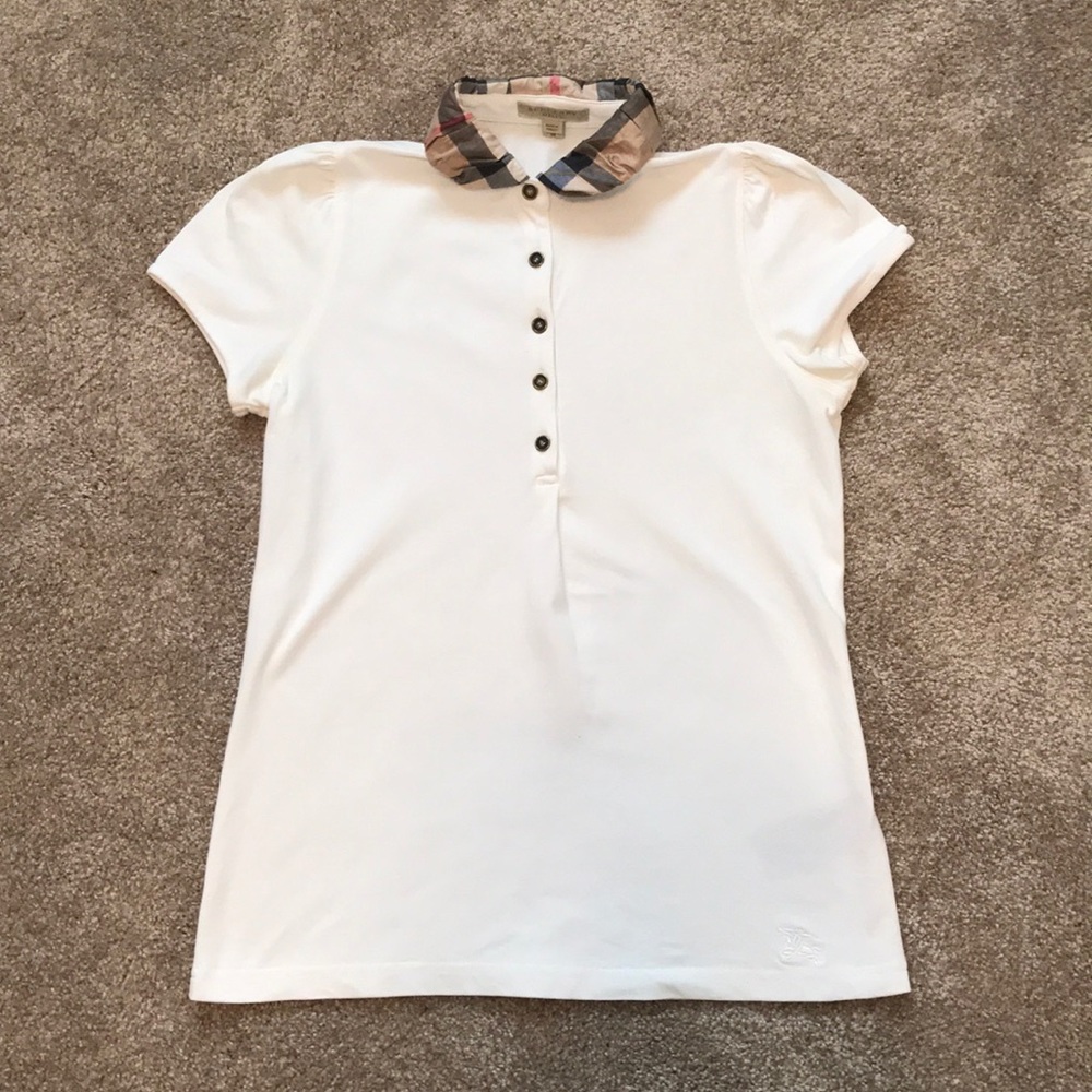 Women’s Burberry Polo with Plaid Collar